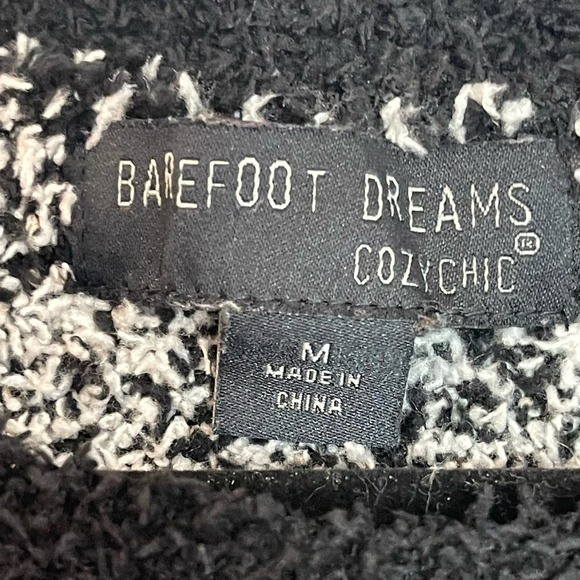 Barefoot Dreams CozyChic Black Seaside Crew-Neck Pullover Fair Isle Size M - Picture 10 of 12